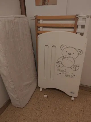 Cuna Micuna blanca con osito