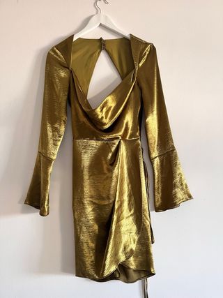 Vestido dorado y verde talla única