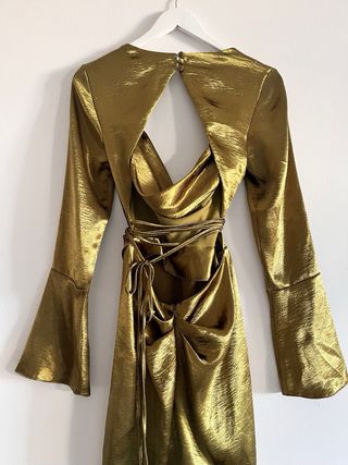 Vestido dorado y verde talla única