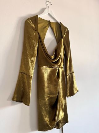 Vestido dorado y verde talla única