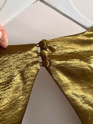 Vestido dorado y verde talla única