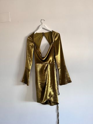 Vestido dorado y verde talla única