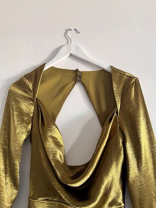 Vestido dorado y verde talla única