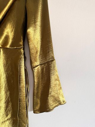 Vestido dorado y verde talla única