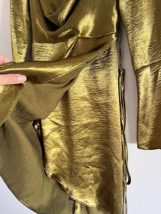 Vestido dorado y verde talla única