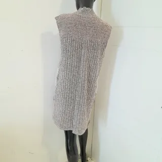 Vestito lana patchwork beige/marrone L donna