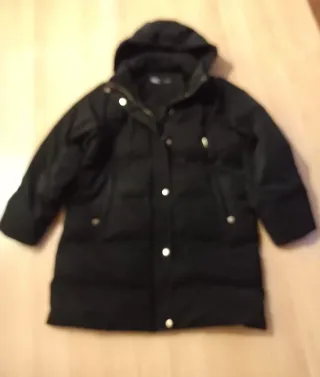 Abrigo plumífero negro Zara Talla XL
