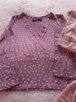 LOTE 4 prendas mujer Rosa y Lilas