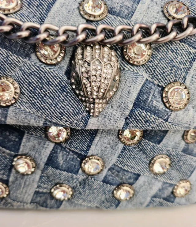 Borsa a mano Kurt Geiger in denim con decorazioni