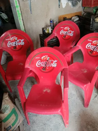 Sillas Coca-Cola Rojas Plástico (4uds)