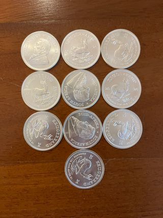 10 MONEDAS OZ 999 ONZAS PLATA KRUGERRAND SUDAFRICA