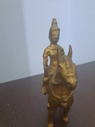 Estatua bronce Shiva a caballo antigua