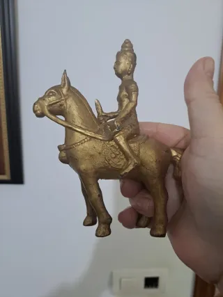 Estatua bronce Shiva a caballo antigua