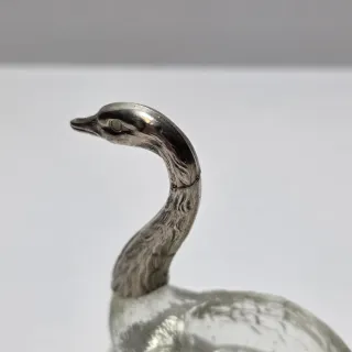 Coppia di porta spezie a forma di cigno