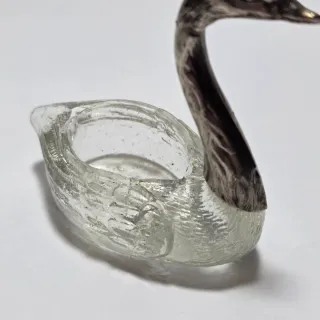 Coppia di porta spezie a forma di cigno