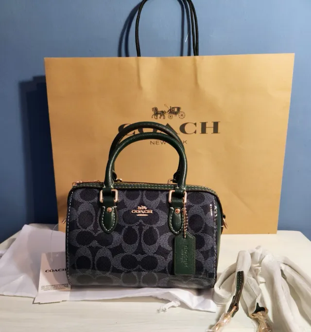 Borsa Coach Blu e Verde