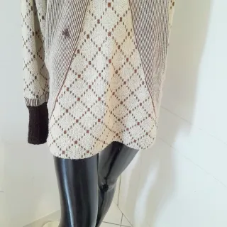 Maglia lunga invernale panna/marrone L