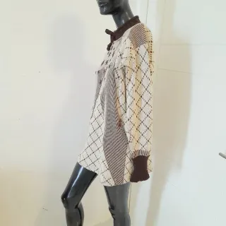 Maglia lunga invernale panna/marrone L