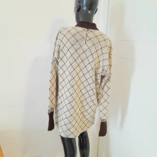 Maglia lunga invernale panna/marrone L