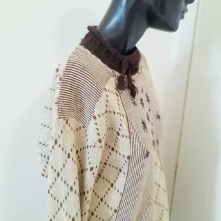 Maglia lunga invernale panna/marrone L