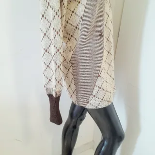 Maglia lunga invernale panna/marrone L