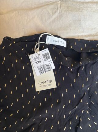 Falda Mango negra detalles dorados T.XXS