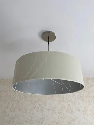 Lámpara de techo redonda pantalla blanca