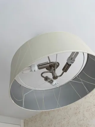 Lámpara de techo redonda pantalla blanca