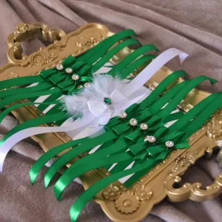 Lote 10 pulseras verdes y blancas