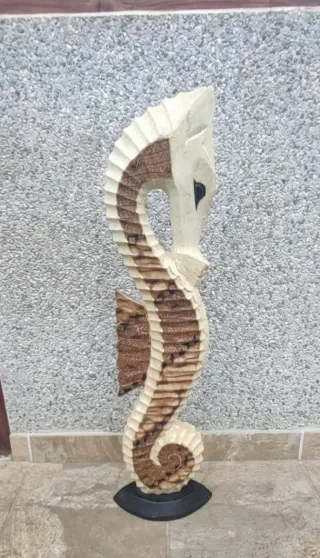 FIGURA CABALLITO DE MAR DECORATIVO, DE MADERA/TELA