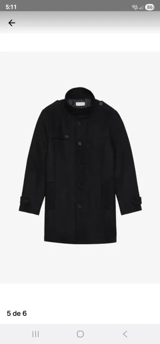 Abrigo negro corto Pier One