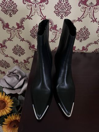 Botas Zara Piel Negras Talla 41