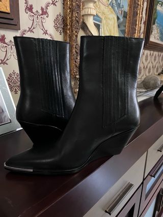 Botas Zara Piel Negras Talla 41