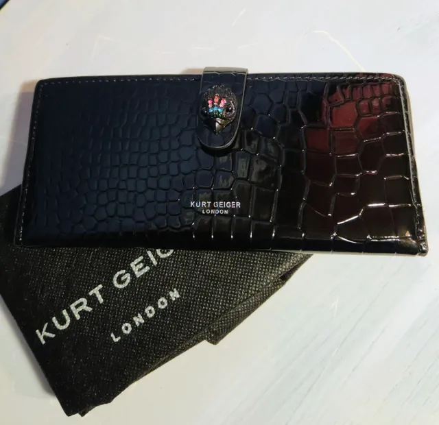 Borsa Kurt Geiger nera in coccodrillo multicolore