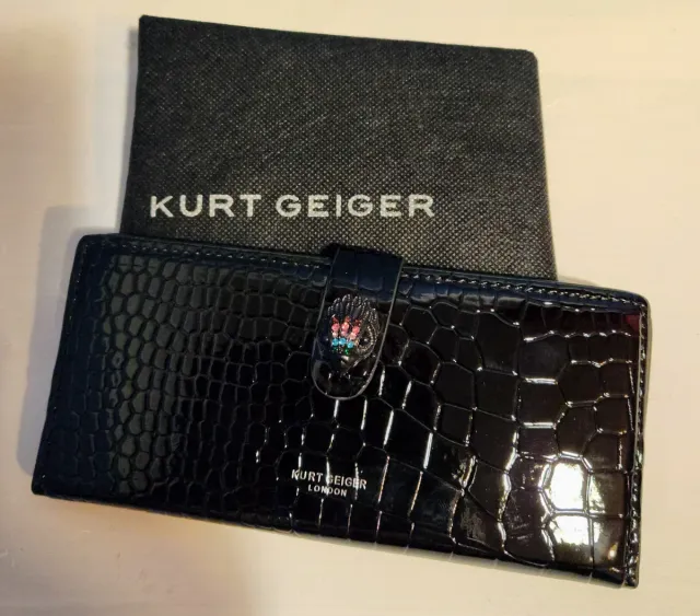 Borsa Kurt Geiger nera in coccodrillo multicolore