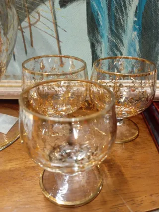 Servizio liquore vetro oro