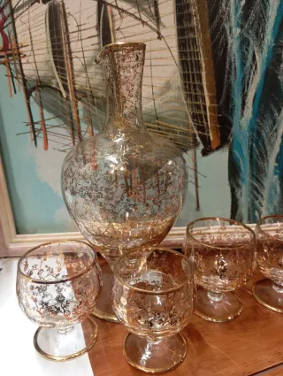 Servizio liquore vetro oro