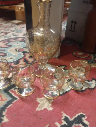 Servizio liquore vetro oro