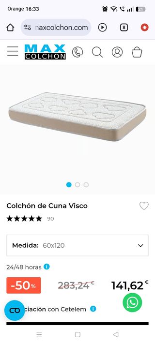 Cuna cajón Ikea y colchón visco Maxcolch