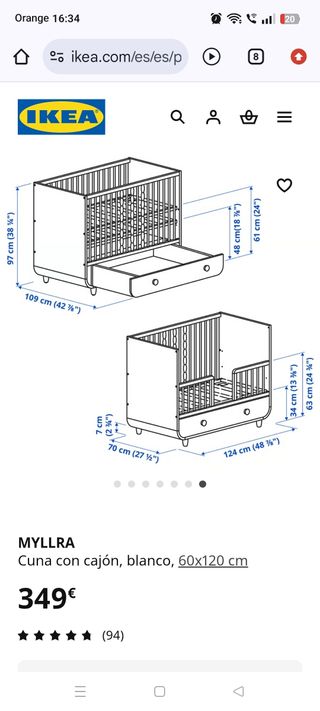 Cuna cajón Ikea y colchón visco Maxcolch