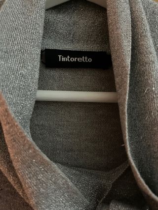 Top fiesta plateado de Tintoretto con lazada