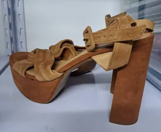 Sandalias Ante Tacón Alto Slowlove