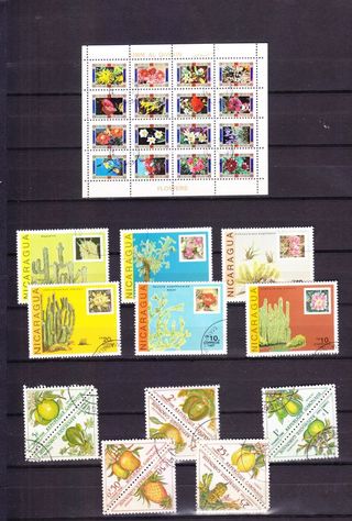 Lote sellos flores y plantas diversos países