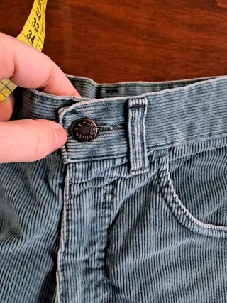 Pantaloni vintage coste verdi donna taglia 42 (28)