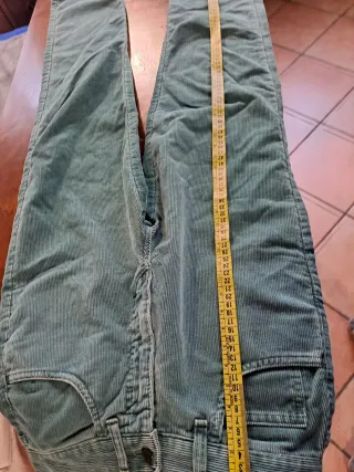 Pantaloni vintage coste verdi donna taglia 42 (28)