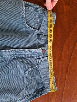 Pantaloni vintage coste verdi donna taglia 42 (28)