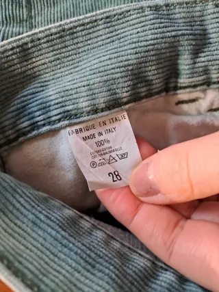 Pantaloni vintage coste verdi donna taglia 42 (28)