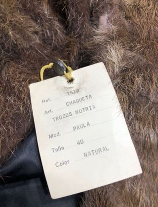 Abrigo pelo natural marrón talla S