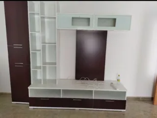 Mueble TV Blanco y Wengue