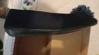 Zapatillas de casa Nortenas azul con pompón